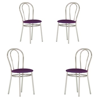 Set 4 scaune bucatarie TULIPAN, Mov piele ecologica Set 4 scaune bucatarie TULIPAN, Mov piele ecologica