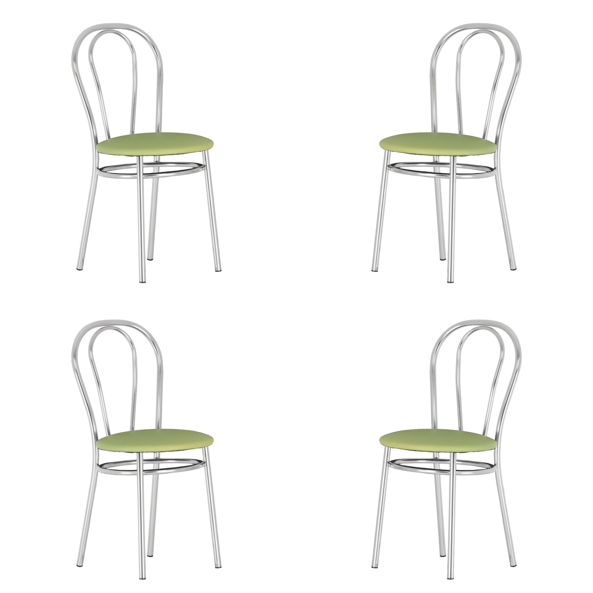 Set 4 scaune bucatarie TULIPAN, Oliv piele ecologica