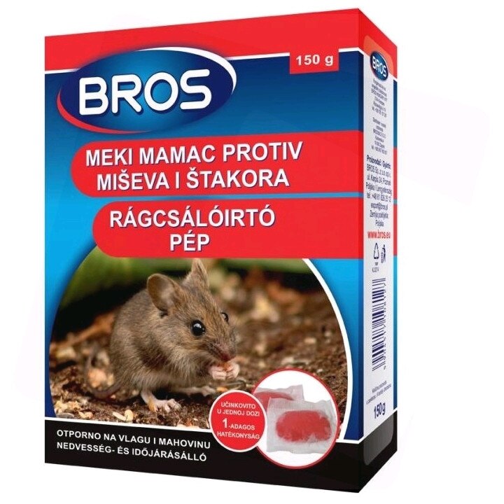 Pasta raticida impotriva rozatoarelor, Bros, 150 gr