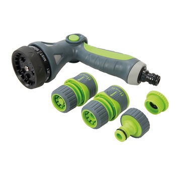 Set 5 piese pistol stropit gradina, 9 tipuri jet, Silverline Set 5 piese pistol stropit gradina, 9 tipuri jet, Silverline