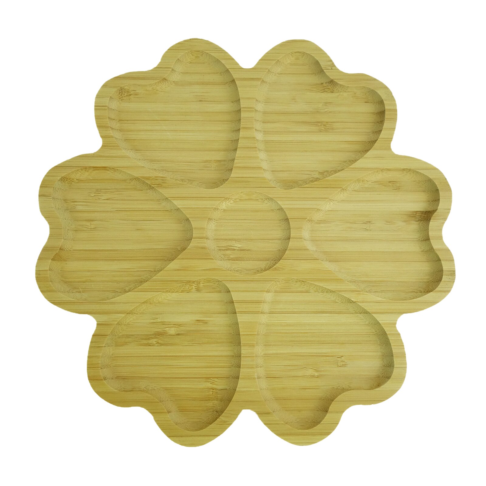 Tava pentru servire, in forma de floare, din bambus, maro, 25 cm