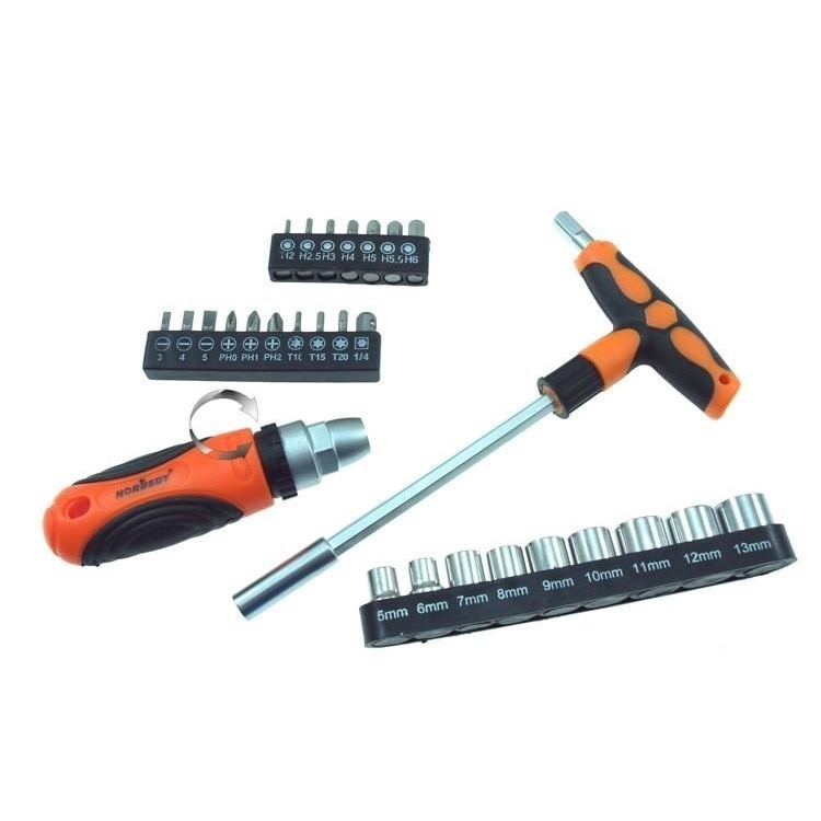 Set surubelnita clichet si cheie tubulara maner T, 28 accesorii, BEAST