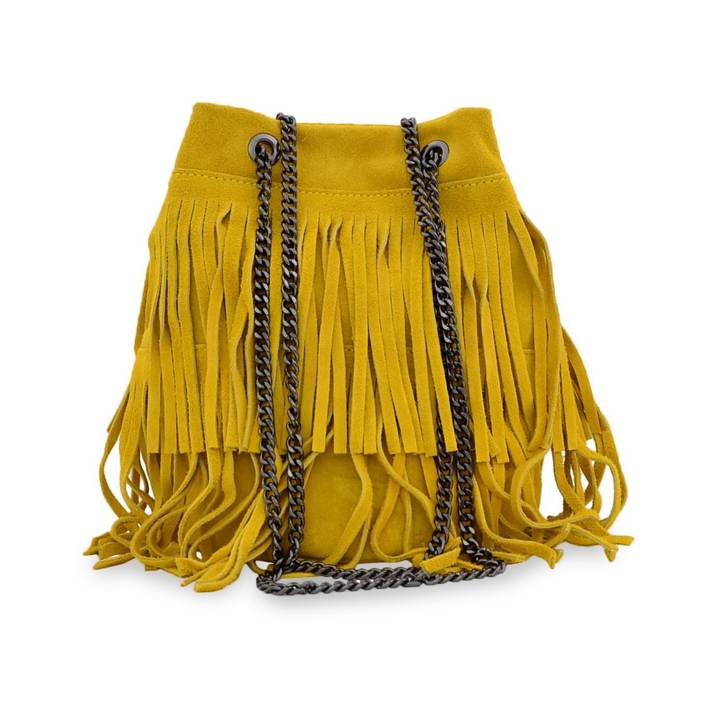 Geanta neagra de ocazie, Teen Spirit, de dama, piele naturala, culoarea galben