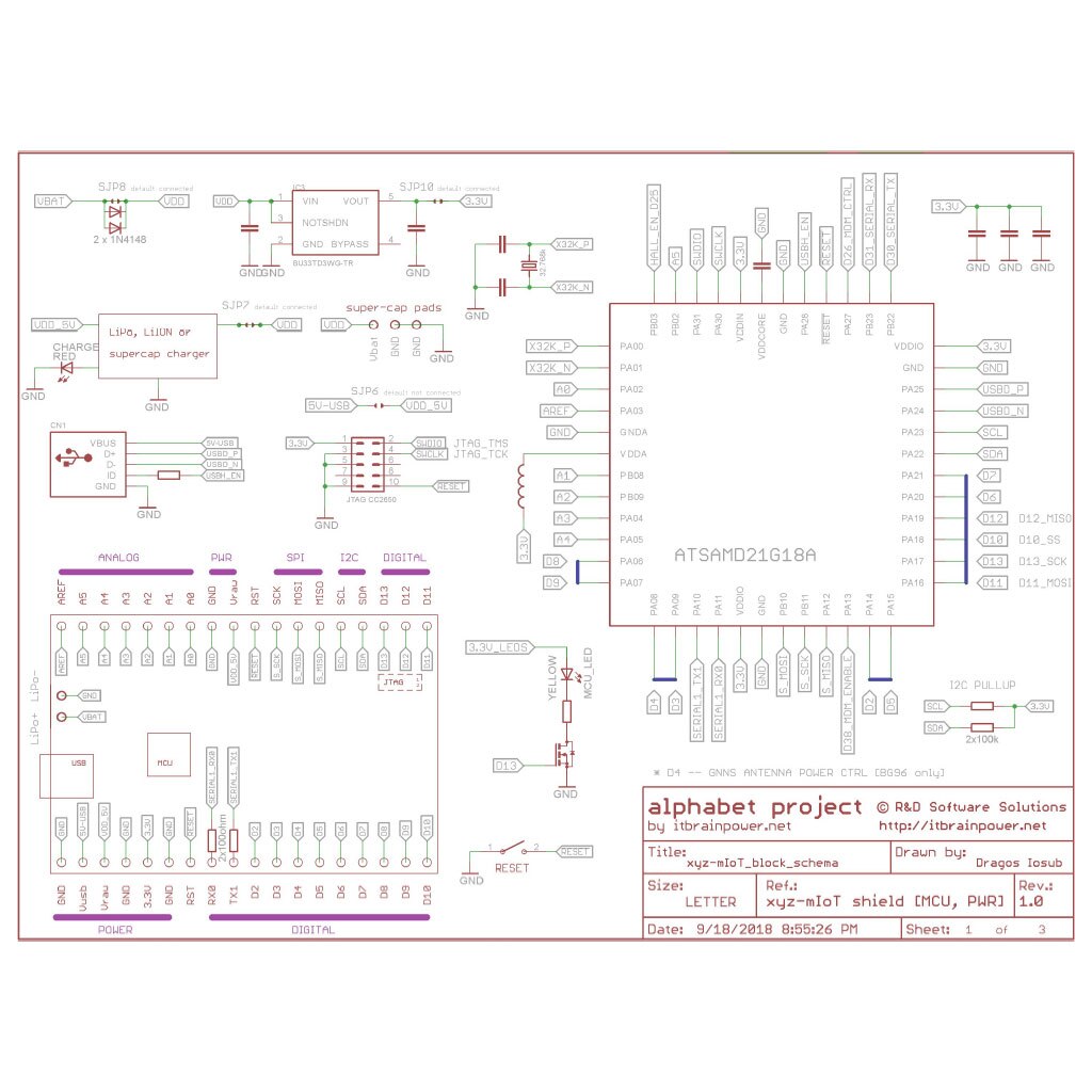 Modul IoT ARM0 Basic - Xyz-mIoT - Shield Placa Dezvoltare AT SAMD21G ...