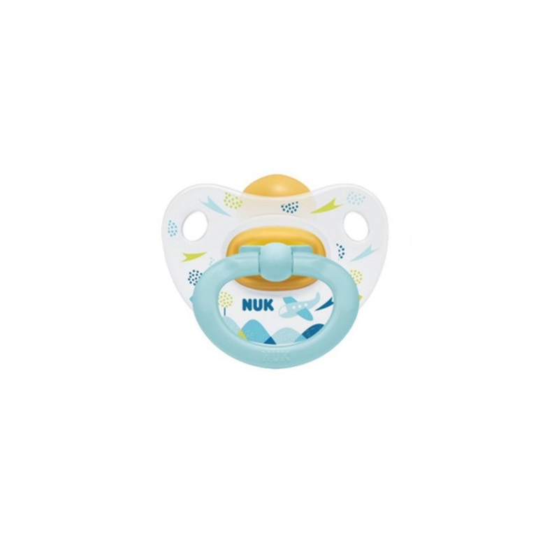 Suzeta anatomica din latex Nuk Happy Kids 737846A, Albastru 18-36 luni