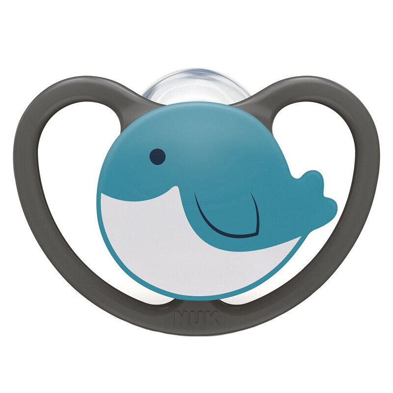 Suzeta ortodontica din silicon Nuk Space 730331G, Gri 0-6 luni