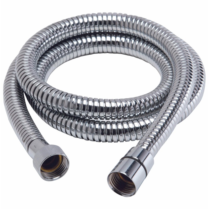 Furtun de dus, Tucai, Super Flex, Alama, 150cm, Racord standard, Argintiu