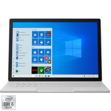 Лаптоп 2 in 1 Microsoft Surface Book 3, 13.5", Intel® Core™ i5-1035G7, RAM 8GB, SSD 256GB, Intel® Iris Plus Graphics, Microsoft Windows 10 Pro, Silver