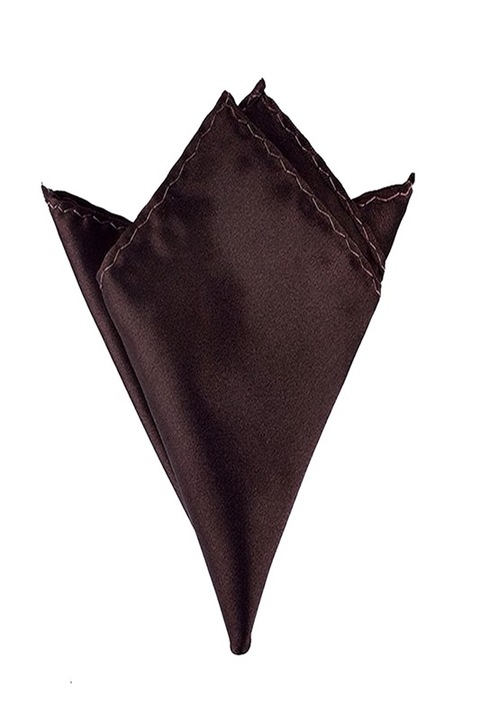 Batista de buzunar pentru sacou, cu aspect matasos, 21 x 21 cm, maro