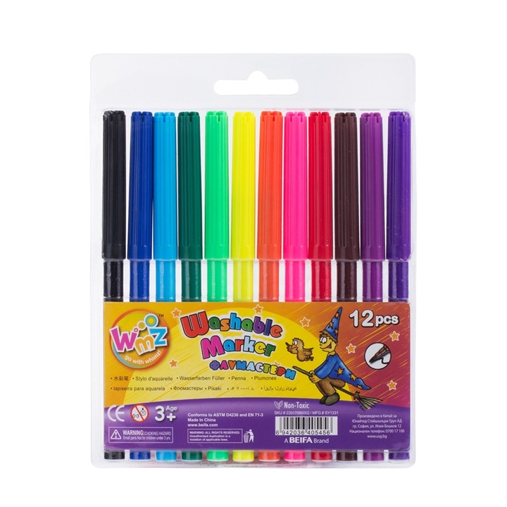 Set 12 carioci, Beifa, WMZ, Plastic, Multicolor