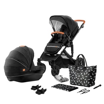 Carucior Kinderkraft 2 in 1 Prime 2020 cu accesorii si geanta, Negru Carucior Kinderkraft 2 in 1 Prime 2020 cu accesorii si geanta, Negru