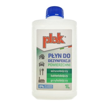 Solutie fara alcool pentru dezinfectarea suprafetelor, Plak 87061, flacon 1 litru, neinflamabila Solutie fara alcool pentru dezinfectarea suprafetelor, Plak 87061, flacon 1 litru, neinflamabila