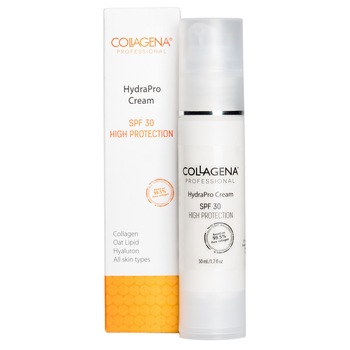Crema hidratanta si protectoare SPF 30, HydraPro, Collagena, cu Colagen si Acid hialuronic, hidratare, 50 ml Crema hidratanta si protectoare SPF 30, HydraPro, Collagena, cu Colagen si Acid hialuronic, hidratare, 50 ml