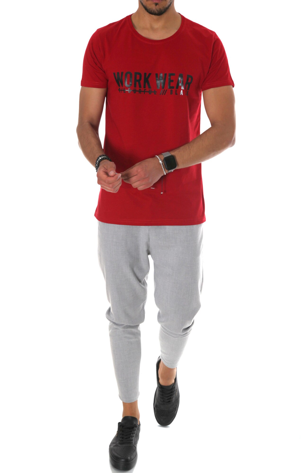 Tricou, model pentru barbati, slim fit, Work Wear, Rosu