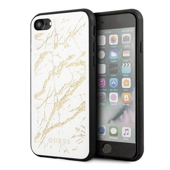 Husa iPhone SE 2020 / iPhone 7 / iPhone 8 Guess Glitter Marble White Husa iPhone SE 2020 / iPhone 7 / iPhone 8 Guess Glitter Marble White