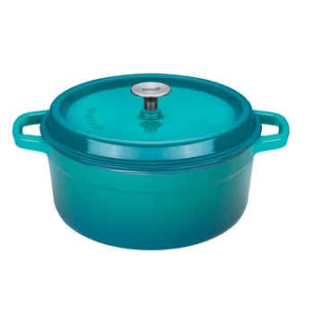 Cratita din fonta emailata 28 cm albastra Cratita din fonta emailata 28 cm albastra