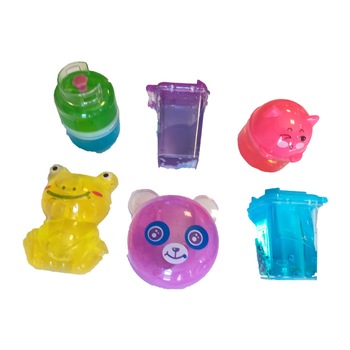 Set 6 slimeuri, diverse forme, diverse culori, plastelina modelabila, 6 cm Set 6 slimeuri, diverse forme, diverse culori, plastelina modelabila, 6 cm