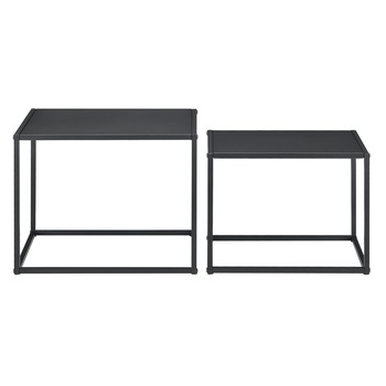 Set masute Rona, en.casa, masuta mare 35 x 45 cm, masuta mica 30 x 40 cm, metal, negru mat, forma dreptunghiulara Set masute Rona, en.casa, masuta mare 35 x 45 cm, masuta mica 30 x 40 cm, metal, negru mat, forma dreptunghiulara