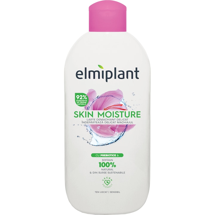 Почистващо мляко Elmiplant Skin Moisture, За суха и чувствителна кожа, 200 мл