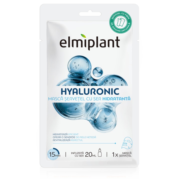 Masca servetel Elmiplant Hyaluronic pentru toate tipurile de ten, 20 ml