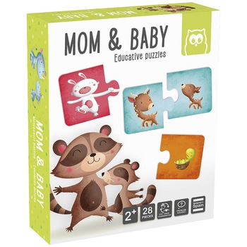 Puzzle Eurekakids Montessori - Mama si puiul, 28 piese Puzzle Eurekakids Montessori - Mama si puiul, 28 piese