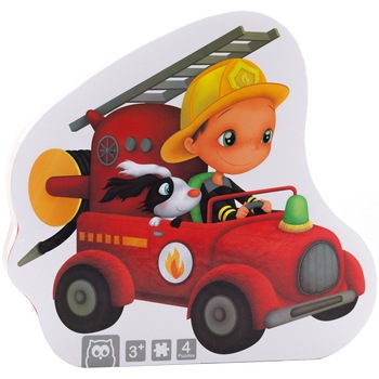 Puzzle 4 in 1 Eurekakids - Micul pompier, 6, 9, 12, 16 piese Puzzle 4 in 1 Eurekakids - Micul pompier, 6, 9, 12, 16 piese