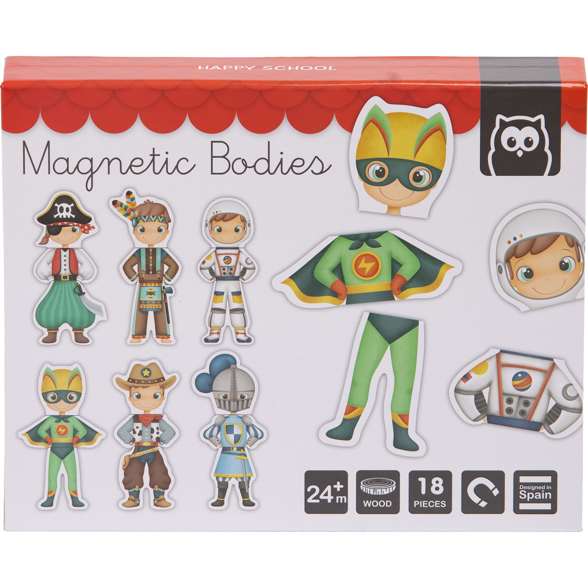 Puzzle din lemn Eurekakids Magnetic - Eroi de basm, 18 piese