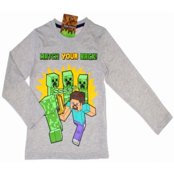 Bluza Minecraft Steve, Mojang, maneca lunga, Gri Bluza Minecraft Steve, Mojang, maneca lunga, Gri