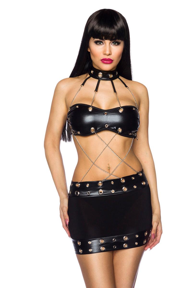 Set Lenjerie aspect ud, Negru, Saresia, S