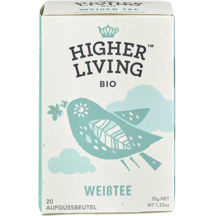 Ceai alb 20 plicuri bio, 35g, HIGHER LIVING