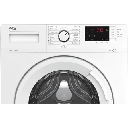 Masina de spalat rufe Slim Beko WUE6512XWST, 6 kg, 1000 RPM, Clasa A+++, Hygiene cu SteamCure, DrumClean SteamCure, Alb