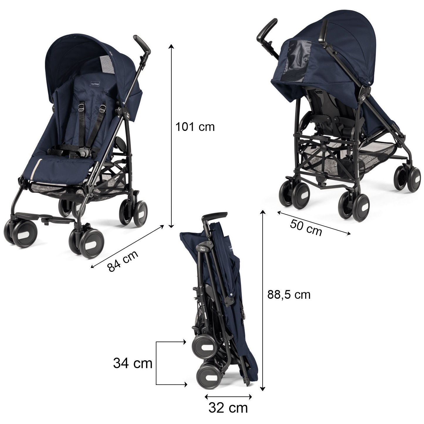 Carucior sport Peg Perego Pliko Mini Class Navy, Albastru - eMAG.ro