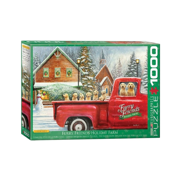 Пъзел EuroGraphics от 1000 части - Furry Friends Holiday Farm, Кевин Даниел (6000-5575)