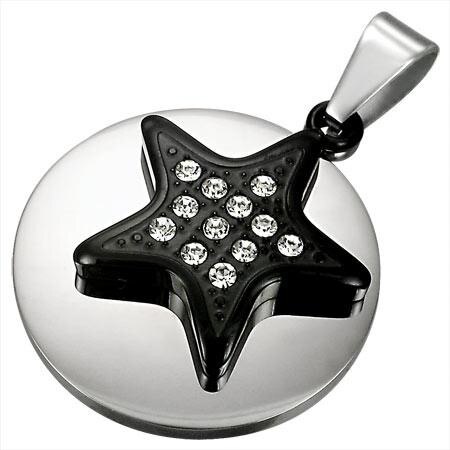 Pandantiv otel inox cu stea si zirconii - BeSpecial 2275, 3,5, Argintiu