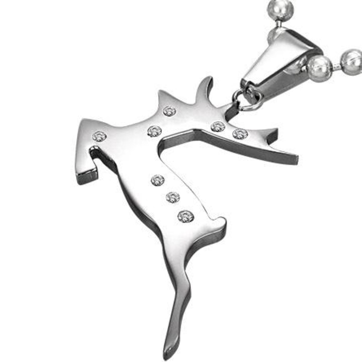 Висулка BeSpecial, PSL0420, Неръждаема стомана, Цирконий, Дължина 3,4 см, Широчина 3,08 см