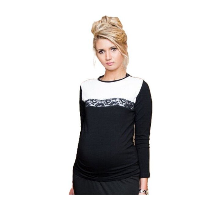 Bluza Ivona, neagra cu dantela L