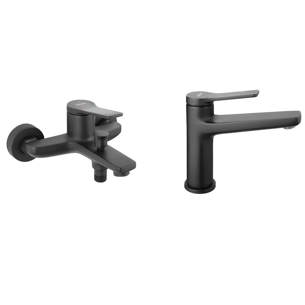 Pachet baterii Ferro Stratos Cada/Dus si Lavoar, negru mat