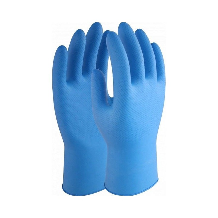 Manusi de unica folosinta din nitril,marimea XS,100 bucati,albastre