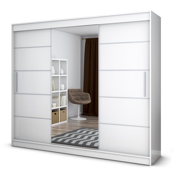 Dressing, Cb, Iulian, Alb cu oglinda, 233 cm Dressing, Cb, Iulian, Alb cu oglinda, 233 cm