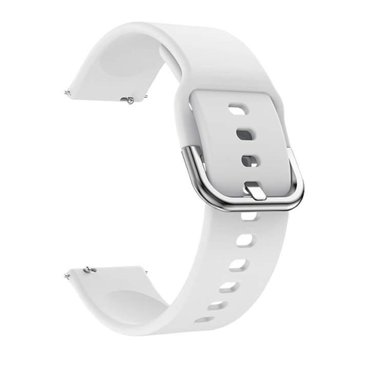 Силиконова каишка Nordic, Simple Lux, Huawei GT/GT 2, Samsung, 42 mm, Бял