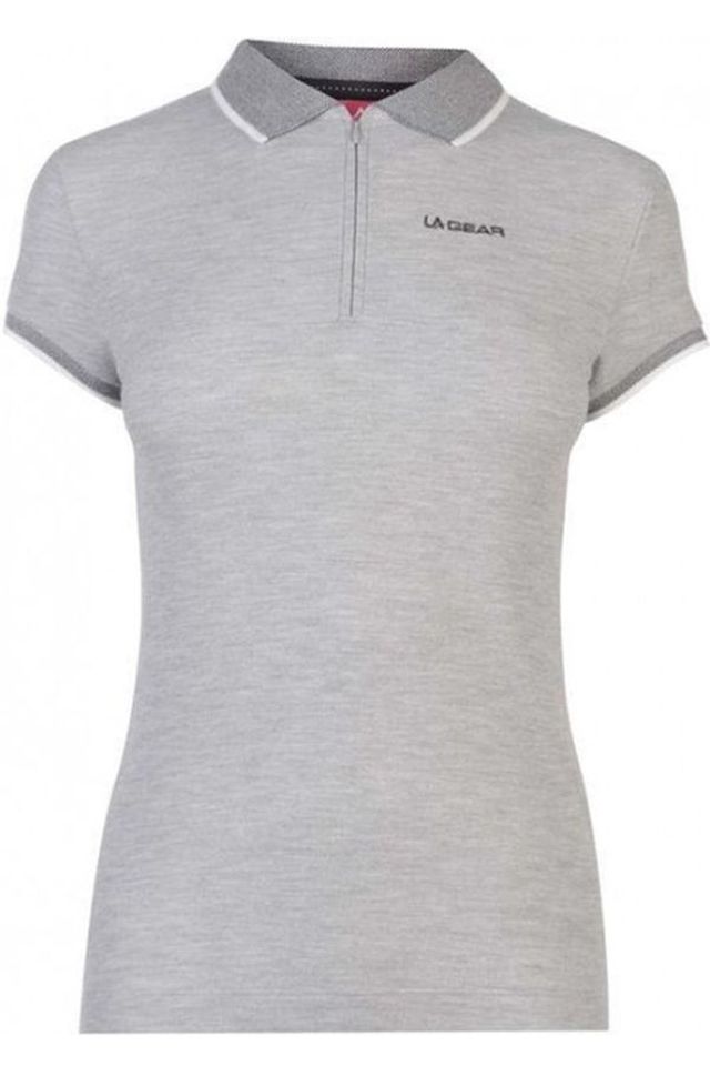 Tricou tip polo, LA Gear, Poliester/Bumbac, Gri deschis, L, Gri deschis, L