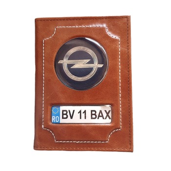 Port-document Auto Personalizat, Piele Naturala, Maro, 14x10x1 cm Port-document Auto Personalizat, Piele Naturala, Maro, 14x10x1 cm