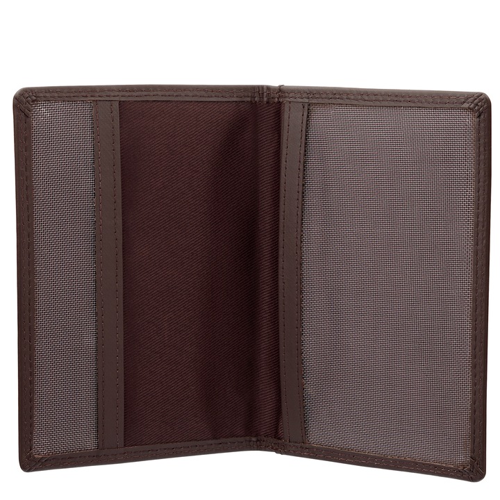 Coperta Pasaport Protectie RFID STOP din Piele Naturala, Koruma, SM-991OBR, Maro cognac