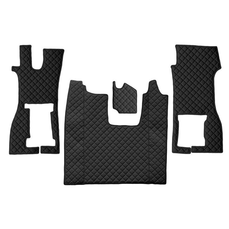 Set 4 covorase camion F-Core, Piele-ECO, pentru SCANIA L,P,G,R,S, scaun pasager convertibil, 2016+, Negru
