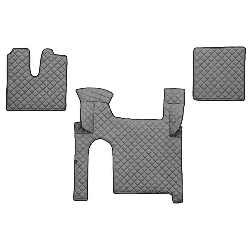 Set 3 covorase camion F-Core, Piele-ECO, pentru MAN TGX, transmisie manuala, 2 sertare, Gri