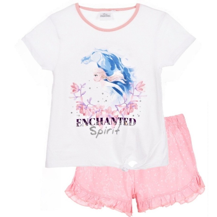 Pijama Frozen Spirit Enchanted, Alb/Roz