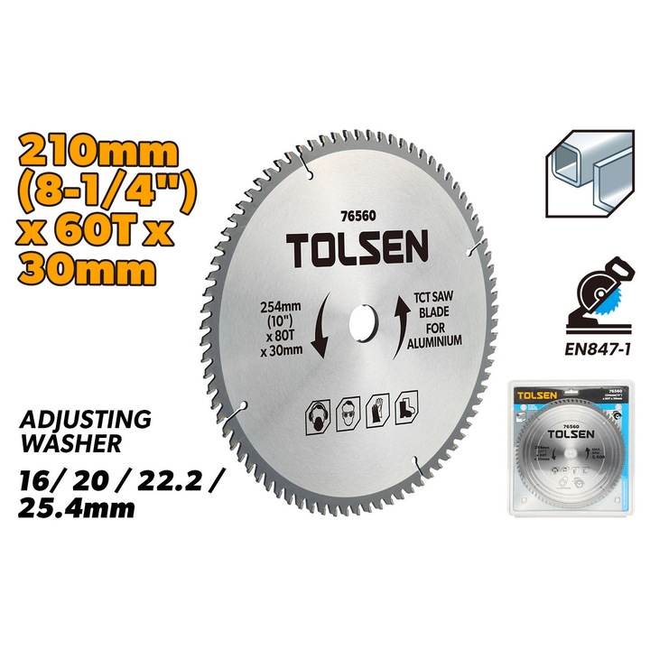 Disc Circular Cu Vidia Pentru Aluminiu 210x30x60T