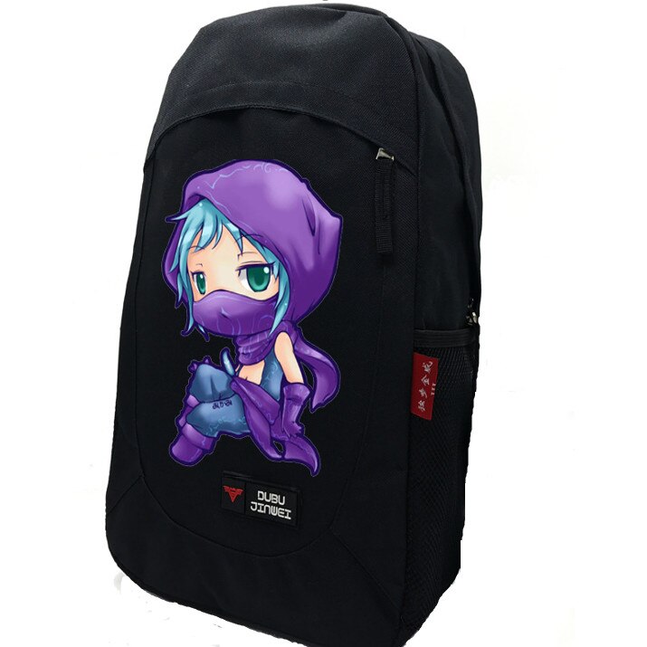 Ghiozdan League of Legends negru cu imprimeu , 2 barete ajustabile, capacitate 40 L, 45 cm - model 4