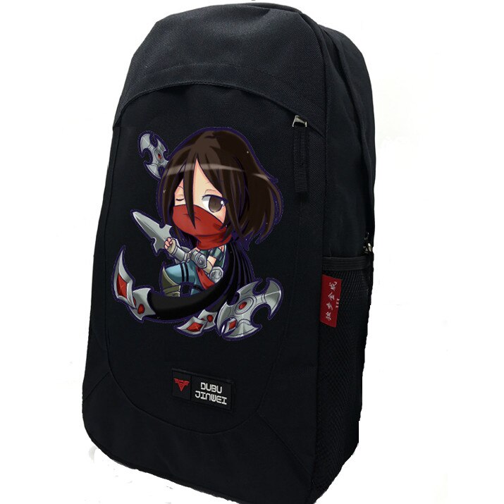 Ghiozdan League of Legends negru cu imprimeu , 2 barete ajustabile, capacitate 40 L, 45 cm - model 3