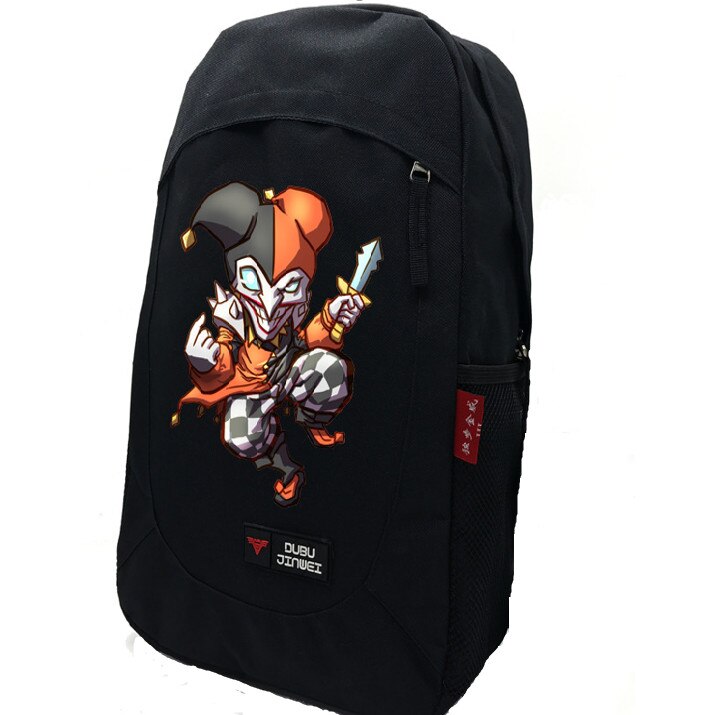 Ghiozdan League of Legends negru cu imprimeu , 2 barete ajustabile, capacitate 40 L, 45 cm - model 7